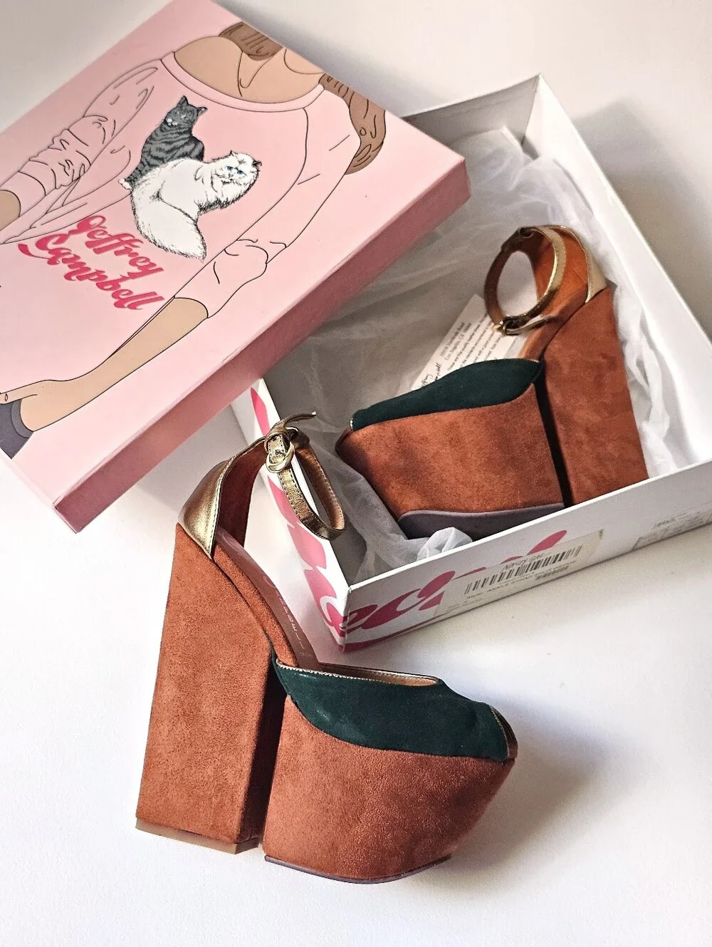 Jeffrey Campbell Havana Last Ankle Strap Split Wedge Platform Heels Size 6